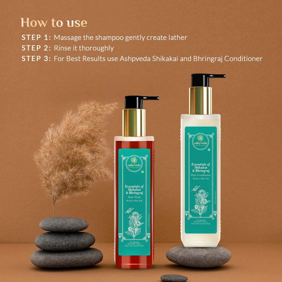 Shikakai and Bhringraj Hair Wash Shampoo & Conditioner Combo